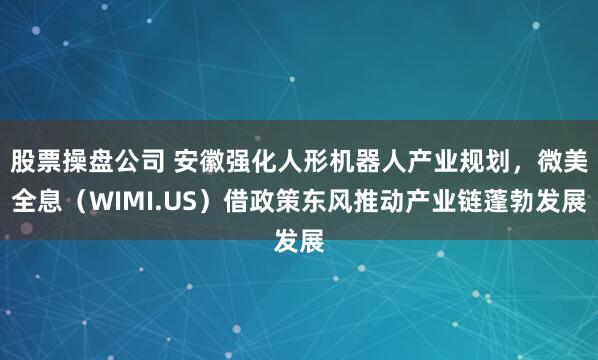 股票操盘公司 安徽强化人形机器人产业规划，微美全息（WIMI.US）借政策东风推动产业链蓬勃发展